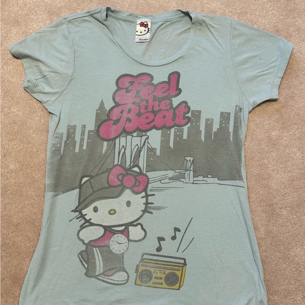 Sanrio Hello Kitty Gray Tee with Pink Accents